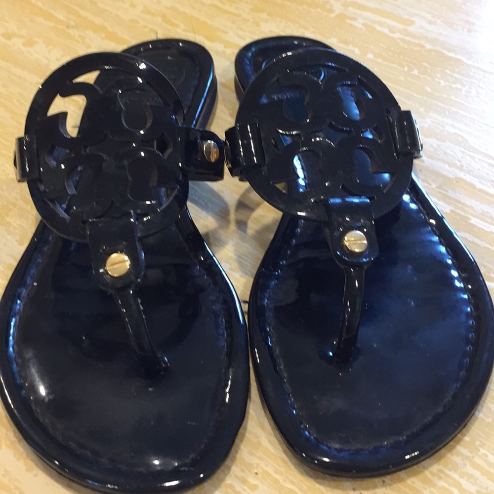 Tory Burch Miller Sandal, Patent Leather, Size 6.5